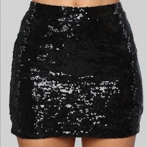 Sinestar black sequin fitted miniskirt size S Taylor Swift Style NWT